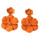 thumbnail image 5 of Pendientes colgantes de flores, pendientes de pétalos florales, pendientes colgantes para vacaciones, mujeres, niñas, joyería del día de San Valentín, Naranja, 5 of 8