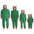 thumbnail image 1 of Ensembles de Pyjamas en Coton de Noël Vert pour Famille Adultes Enfants Pull à Capuche Tenue de Nuit, 1 of 3