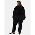 thumbnail image 2 of No Boundaries Plush Embossed Hoodie & Sweatpants Set, 2-Piece, Women's and Women’s Plus, 2 of 4