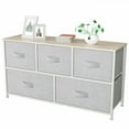 thumbnail image 6 of KWUXIN Dresser with 5 Drawers - Fabric Storage Tower, Organizer Unit for Bedroom, Living Room, Closets - Sturdy Steel Frame, Wooden Top,Light Gray, 6 of 9