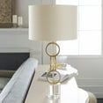 thumbnail image 2 of Surya Evans 1-Light Modern Fabric & Metal Table Lamp with Shade in Cream/Gold, 2 of 5