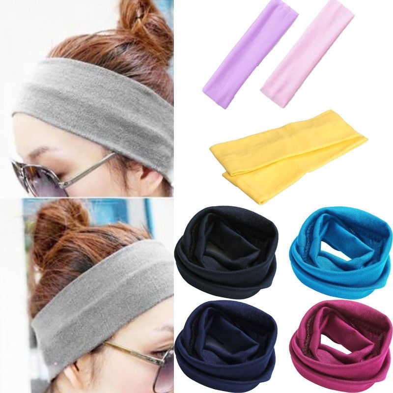 Women Men Stretch Headband Sport Sweat Sweatband Yoga Gym Hair Head-Band//