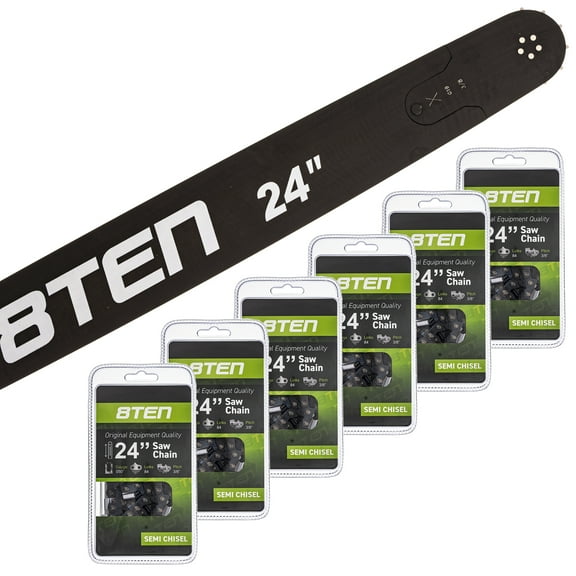 8TEN Chainsaw Bar and 6 Chain 24 inch .050 .375 84DL for Stihl MS 290 MK1002907