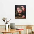 thumbnail image 2 of JEUXUS Vintage Peony Oil Painting Famous Art Botanical Flower Canvas Wall Art Floral Aesthetic Poster Retro Mid Century Modern Gallery Prints Dark Academia Wall Decor For Bedroom Living Room, 2 of 4