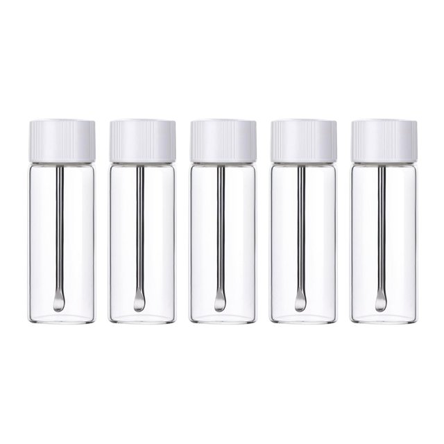 LCXmlly Airtight Storage Bottle Glass Powder Dispensing Bottles with Spoons Airtight Travel Spice Containers Portable Jar for Camping Kitchen Condiment