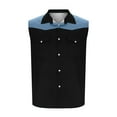 thumbnail image 3 of APEXFWDT Men's Color Block Tank Top - Vintage Button Down Tank Top Sleeveless Casual Summer Shirt for Daily Wear & Travel,M,Blue, 3 of 5