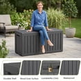 thumbnail image 6 of MINDYES 85 Gallon Deck Box, Backyards Cushions Outdoor Storage Box, Resin Patio Storage for Garden Tools, Black, 6 of 6