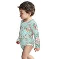 Adobk Vintage Floral Print Baby LongSleeve Bodysuit Baby Clothes