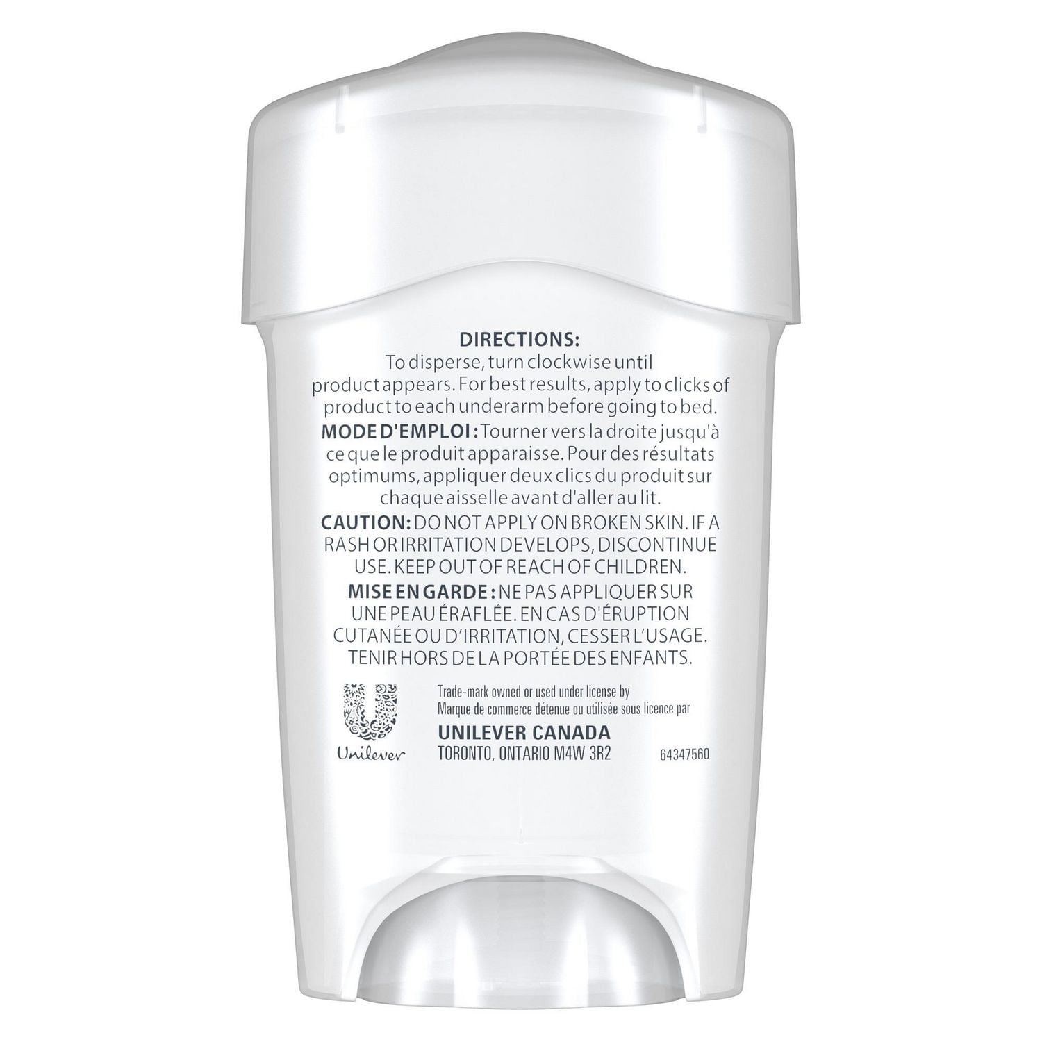 Dove Clinique Protection Antisudorifique pour Femmes Original Clean Enrichi avec 1/4 d'Hydratants 45 g