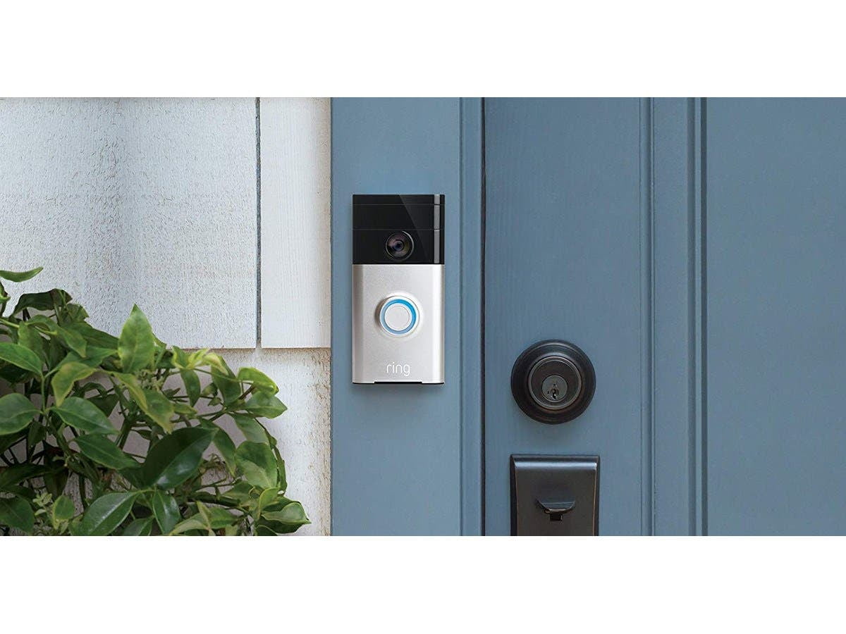 Works with Alexa Ring Wi-Fi Enabled Video Doorbell in Satin Nickel