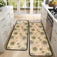 thumbnail image 4 of Kitchen Rugs Sets Of 2,Beige Sunflower Small Flower Pattern Anti Fatigue Kitchen Mat Rugs Non Slip Washable,Decorative Kitchen Floor Mats for Kitchen,Sink,Laundry,17"x47"+17"x47", 4 of 5