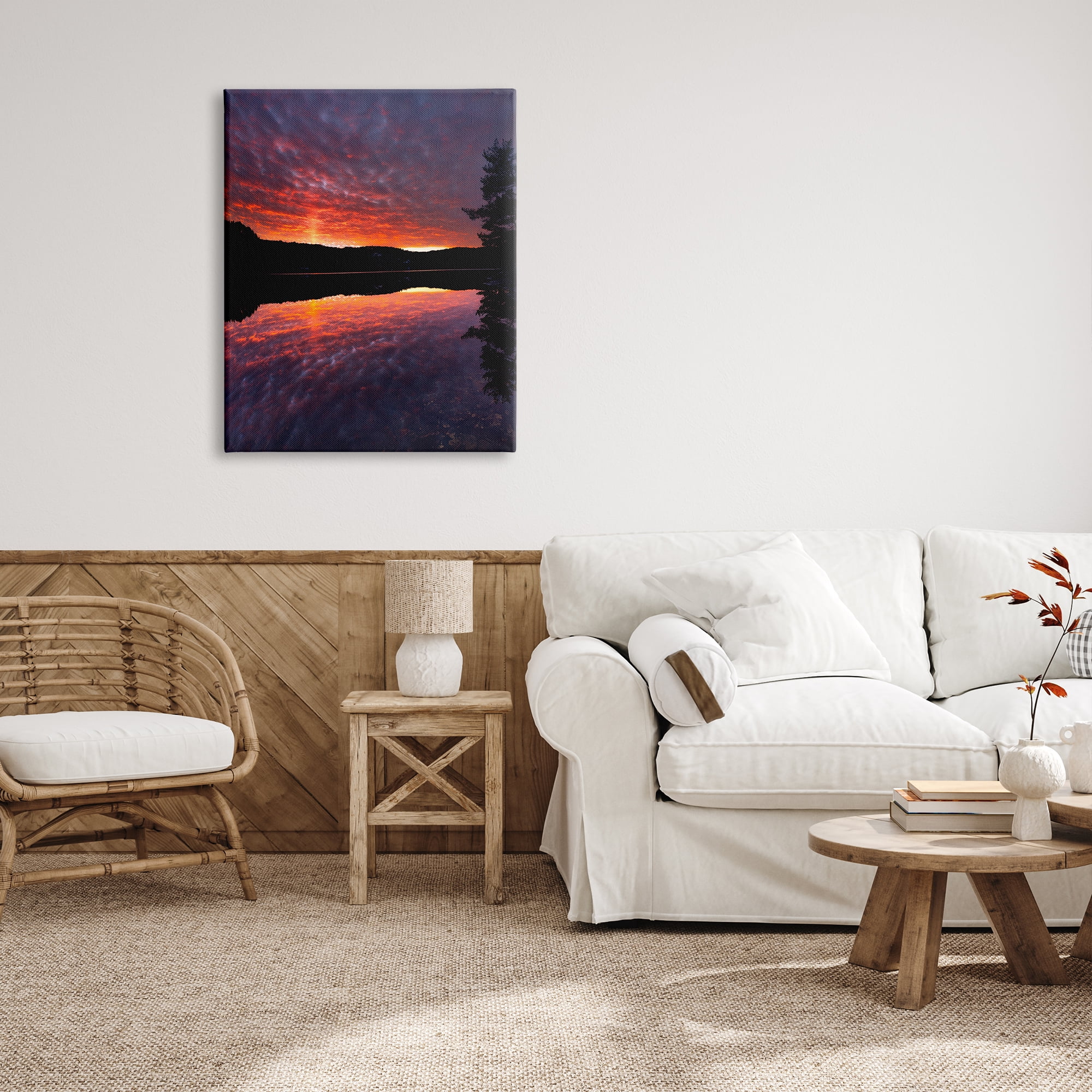 Stupell Industries Lake Sunset Reflection Nature Photography Gallery Wrapped Canvas Print Wall Art, 30 x 40