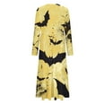 thumbnail image 4 of WXLWZYWL Womens Halloween Dress Plus Size Womens Dresses Fall 2024 Floral Printed Long Dress Long Sleeve Round Neck Sundress, 4 of 4