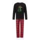 thumbnail image 2 of Pijamas navideños familiares a juego: camisa de manga larga con estampado de árbol de Navidad y pantalón a cuadros elástico para estar en casa., 2 of 10