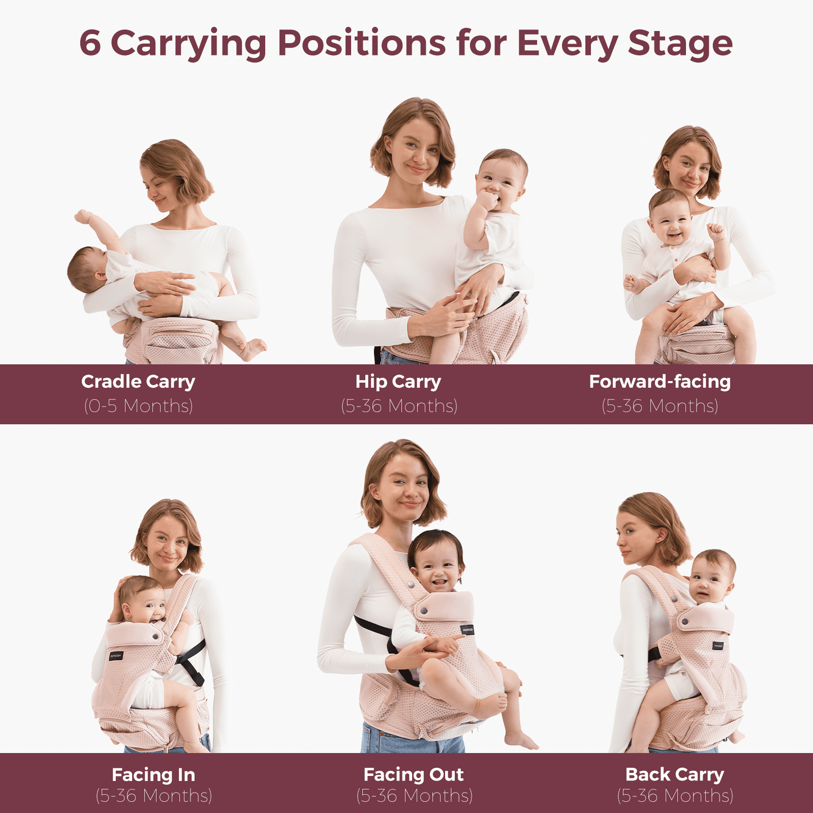 Cradle Hold Moby Wrap Week Old Momcozy Baby Carrier With Hip Seat
