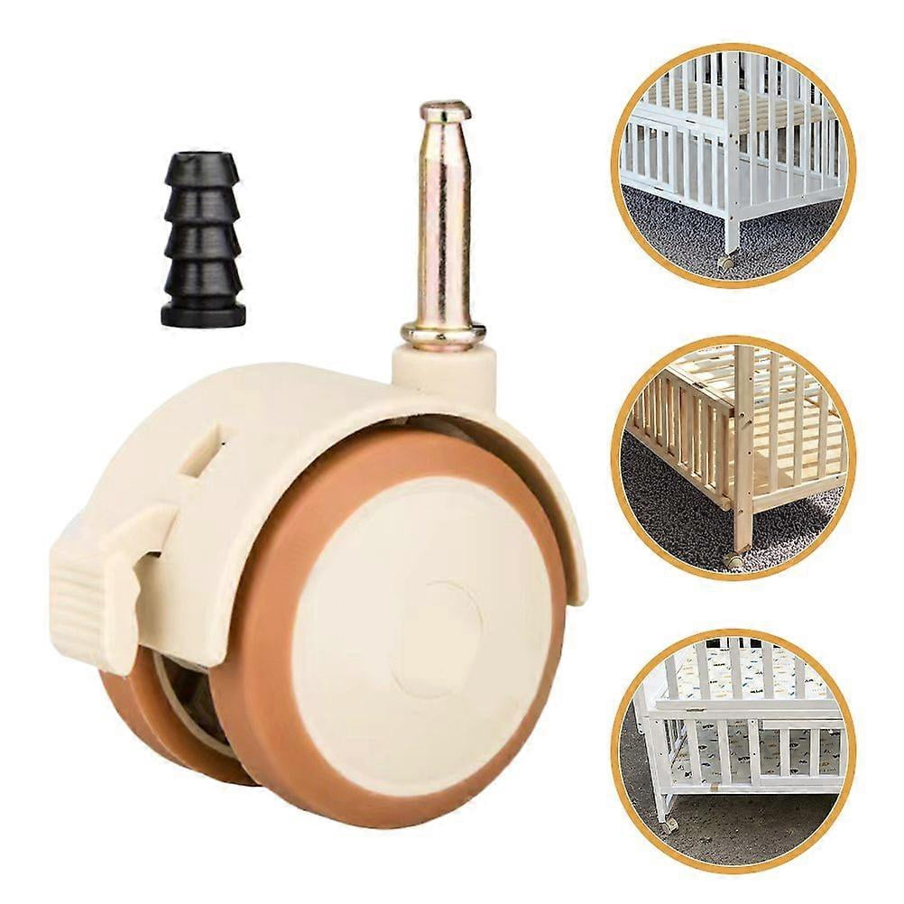 4pcs Swivel Crib Casters Wheels Silent Furniture Casters Baby Cot Wheel Accessories Chair Rubber Wheel For Cabinet Bookcase Computer Desk