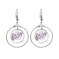 thumbnail image 1 of Ronda en forma de flappg notas musicales Los pendientes cuelgan del aro de la joyería del círculo de la gota Unbranded M, 1 of 3