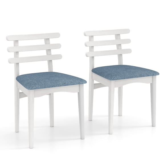 Giantex Wood Dining Chairs Set of 2, Fabric Upholstered Dining Room Chairs, Modern Kitchen Chairs