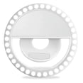 thumbnail image 2 of Anillo de luz para selfies con clip [batería recargable] con forma redonda para cámara de teléfono inteligente, color blanco, 2 of 5