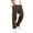 Brown#Z01, variant on Fathers Day Gifts Mens Sweatpants Casual Waist Color Sports Hat Multi Woven Pocket Foot Rope Solid Pants Street Cargo Tie