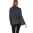 thumbnail image 4 of Women's Casual Lightweight Open Front Cardigans Soft Draped Ruffles Flare Sleeve Cardigan, 4 of 5