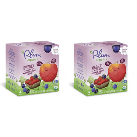 Plum Organics Kids Organic Fruit Mashups, Mixed Berry, 3.17 Oz, 8Ct