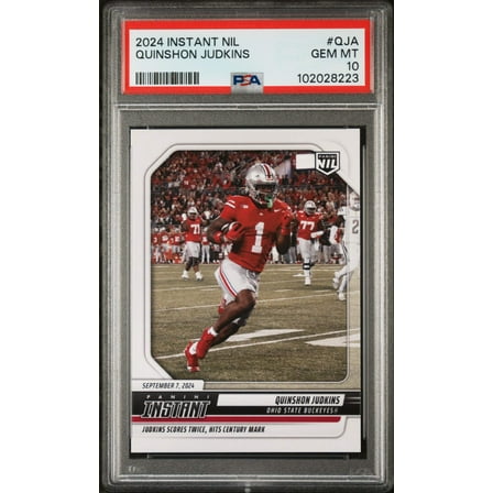 Graded 2024 Panini Instant NIL Quinshon Judkins #QJA Rookie RC Football Card PSA 10 Gem Mint
