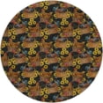 thumbnail image 2 of Addison Rugs Dream Shag Premium Machine Washable Transitional Rooster In Basket Midnight Round Rug, 8' x 8', 2 of 8