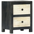 thumbnail image 5 of vidaXL Hand Carved Bedside Cabinet Gray 15.7"x11.8"x19.7" Solid Mango Wood, 5 of 12