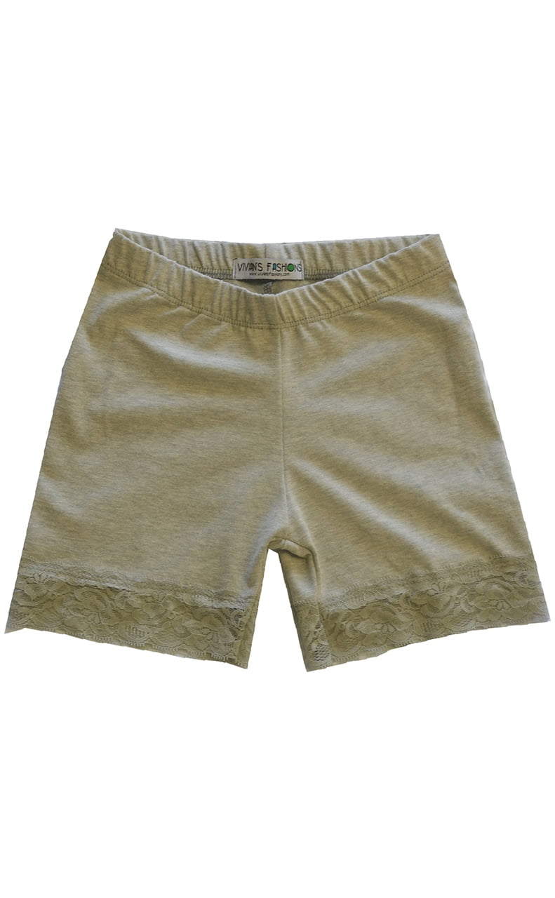 Girls Vivians Fashions Legging Shorts Cotton Lace Trim Vivian/'s Fashions VFG7005L