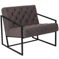 thumbnail image 1 of HERCULES Madison Series Retro Gray Leather Tufted Lounge Chair, 1 of 6