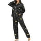 thumbnail image 4 of Pijama Augper de dos piezas para mujer, de manga larga, con botones y pantalón largo, para estar en casa, 4 of 4