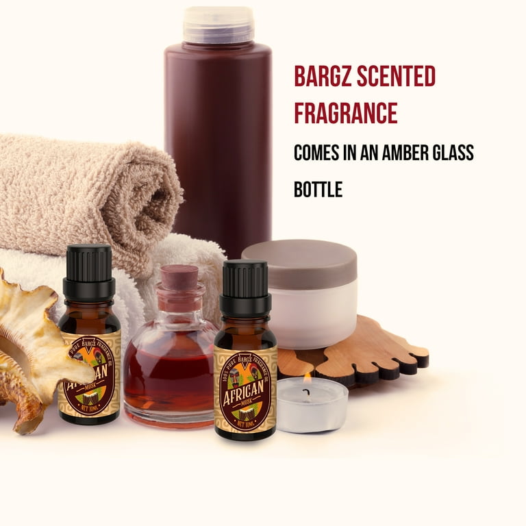 Bargz African Musk Fragrance Oil - Glass Amber Pure Therapeutic Bottle 