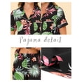 thumbnail image 3 of Unique Bargains Women's Pajama Set Silk Short Sleeves and Pants Floral Satin Sets, 3 of 4