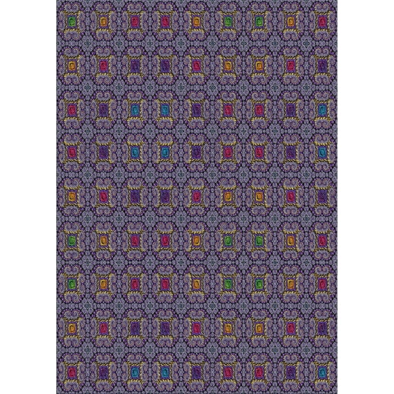 Ahgly Company Machine Washable Indoor Rectangle Transitional Dark Purple Area Rugs, 8' x 12'