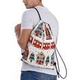 thumbnail image 4 of Yiaed Christmas Houses Print Drawstring Bags Drawstring Backpack Bulk String Back Pack Gym Sport Bag-Medium, 4 of 5