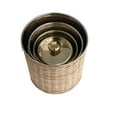thumbnail image 5 of Creative Co-Op Rattan Wrapped Stainless Steel Canisters, Set of 4, Brass Finish, 5 of 5