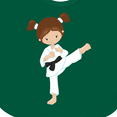thumbnail image 4 of Inktastic Karate Girl, Cute Girl, Brown Hair, Black Belt Girls Baby Bib, 4 of 4