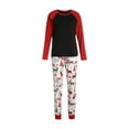 thumbnail image 1 of Hauts Contrastés Mignons et Pantalons Imprimés Élan Pyjamas Parent-Enfant, 1 of 8