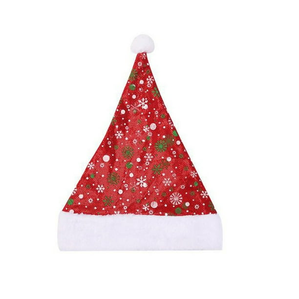 Adorno navideño Fiudx gorro navideño grueso a cuadros con copos de nieve