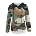 thumbnail image 3 of Sweat à Capuche d'Hiver pour Femmes, Pull de Mode Mi-Long, Blouse Ample Imprimée de Noël, Pull de Noël, Cardigan à Col Rond Chaud, 3 of 4