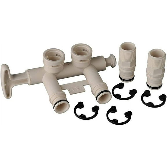 7345388 - Water Softener Bypass Valve Assembly Kit with (2) Adapters, (4) Clips, and (4) O-rings