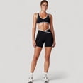 thumbnail image 7 of Women's High Waist Crossover Athletic Shorts with Stretch Fabric and Flattering V Front Waistband - Large, Black, 7 of 7