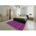 thumbnail image 5 of Ahgly Company Machine Washable Indoor Rectangle Transitional Dark Magenta Purple Area Rugs, 7' x 10', 5 of 7