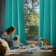 thumbnail image 6 of Deconovo Silver Printed Blackout Curtains - 2 Panels, Wave Dots Pattern, Grommet Top, 42"x63", Thermal Insulated Drapes for Bedroom & Living Room, Turquoise, 6 of 10