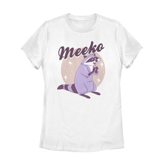 Women's Pocahontas Meeko Portrait Graphic Tee White Medium