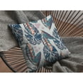 thumbnail image 4 of Tropics Throw Pillow in Dark Blue on Gray 16x16, 4 of 5