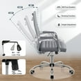 thumbnail image 2 of Lacoo Mid-Back Faux Leather Office Desk Chair Executive Conference Task Chair with Arms, Gray, 2 of 7