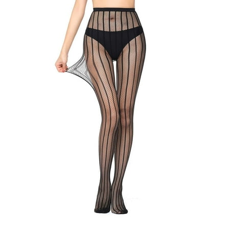 

XIAOFFENN Ladies Fashion Hollow Out Heart Print Base Pantyhose Fishnet Women s Bottoming Fishnet Socks