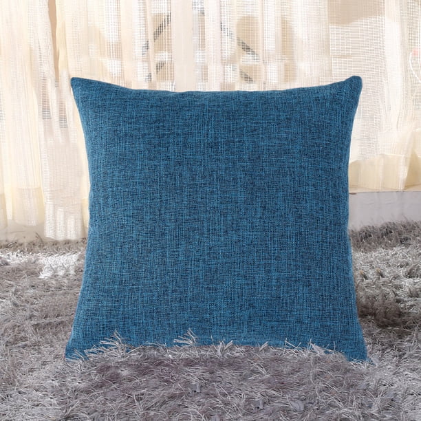 Nvzi 4 fundas de almohada de lino grueso con estampado verde, fundas de almohada coloridas que iluminan el ambiente de tu dormitorio, 15,75 x 15,75 pulgadas (azul).